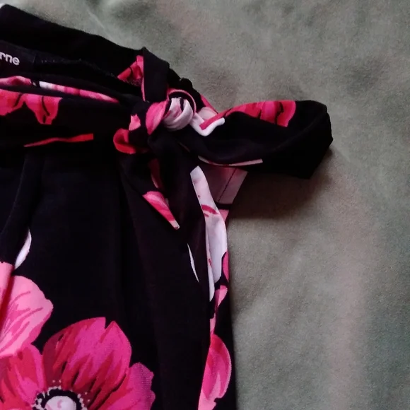 LIz Claiborne floral sleeveless tie neck career dressy blouse shirt top … - Picture 6 of 12